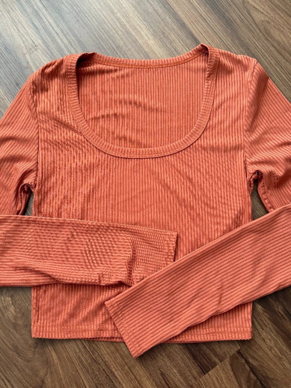 Orange long sleeve crop top
